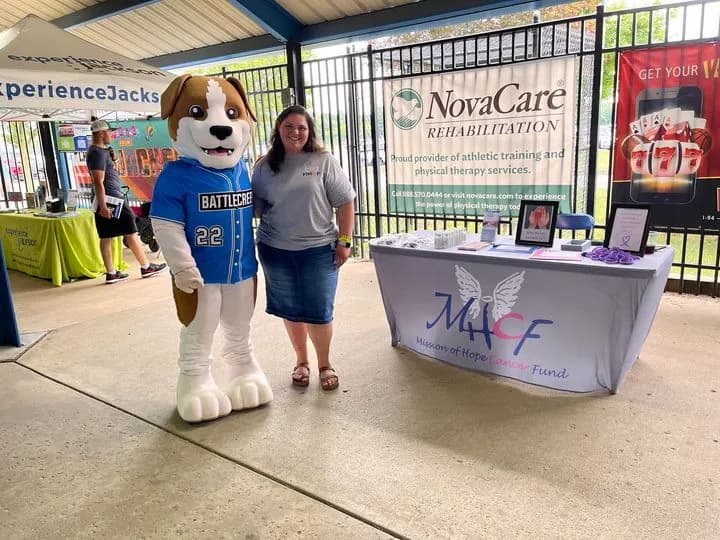 The Mission of Hope Cancer Fund table at a community event